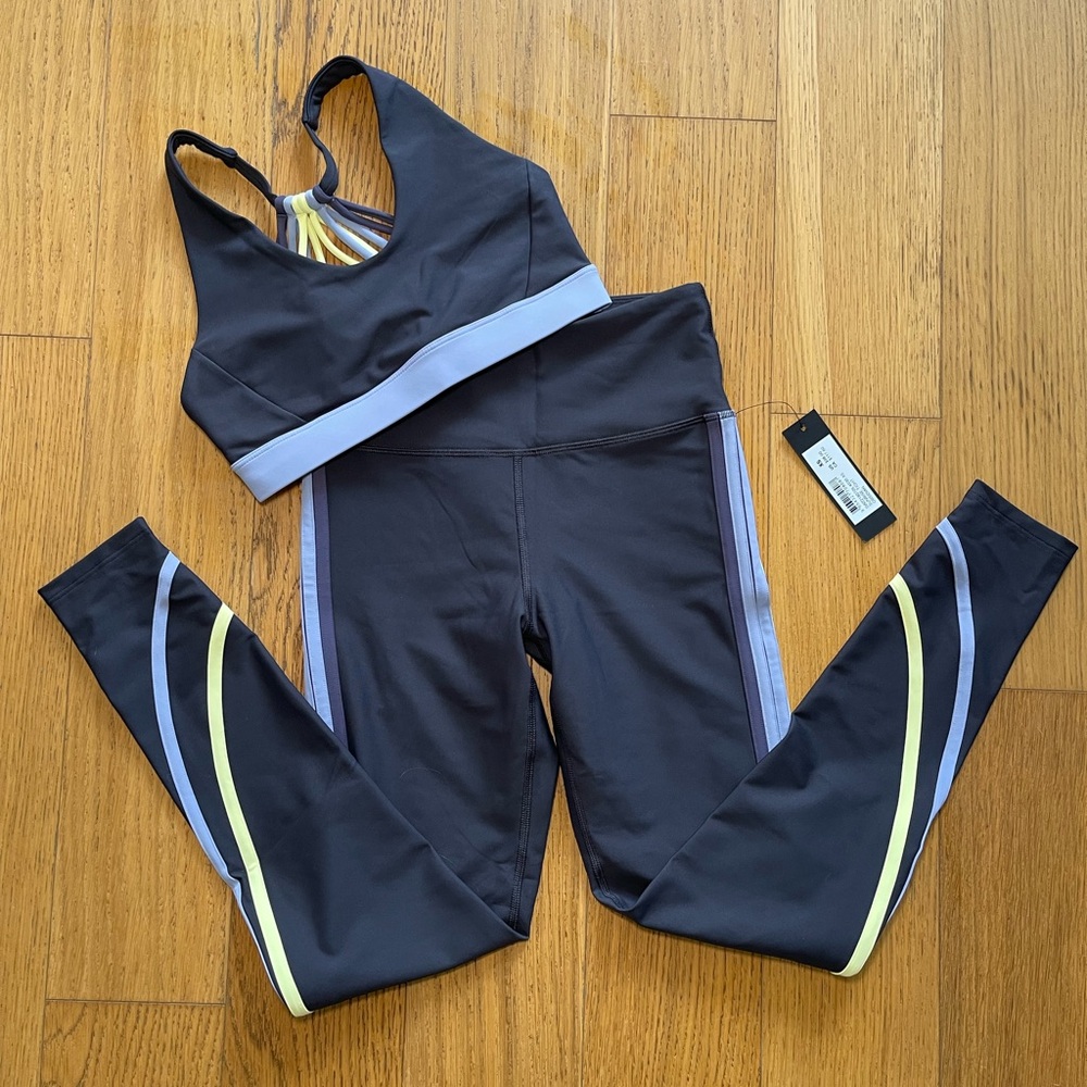 Soul Cycle High Rise Sunrise Leggings & Bra set Sz XS NEW